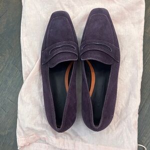 Loro Piana Purple Suede Penny Loafers